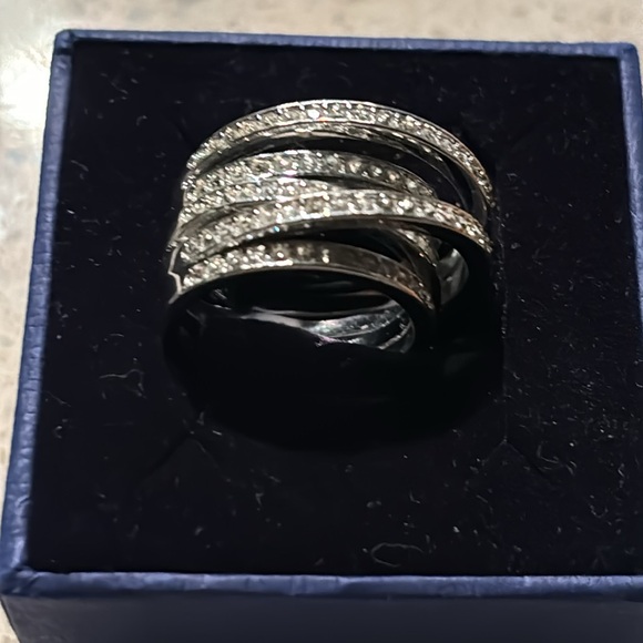 Authentic Swarovski ring. Silver signed Swarovski ring 55 - Picture 7 of 8